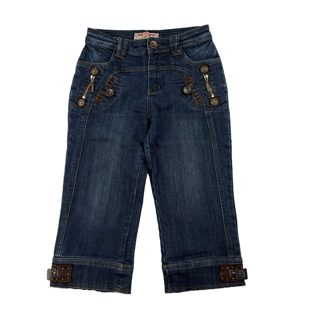 Piedera PDR Womens Capri Pedal Pusher Jeans Size 28 Dark Wash Stretch RARE